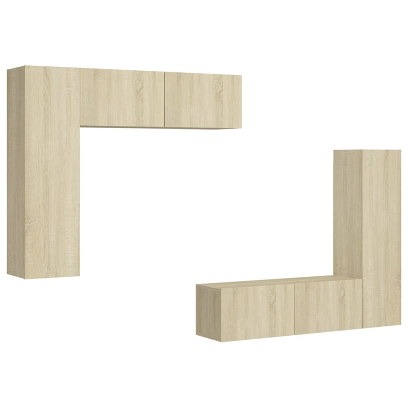 vidaXL 4 Piece TV Cabinet Set Sonoma Oak Engineered Wood