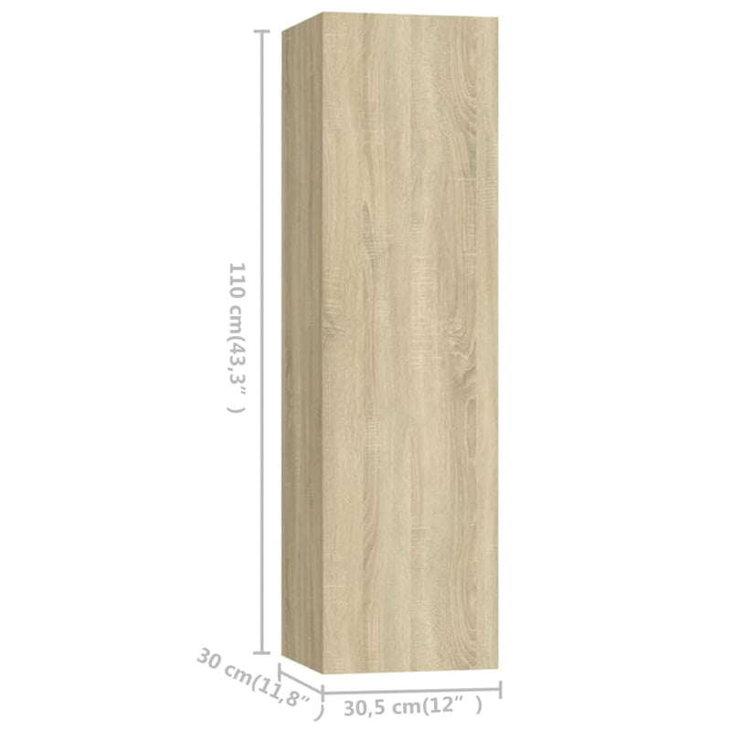 vidaXL 4 Piece TV Cabinet Set Sonoma Oak Engineered Wood