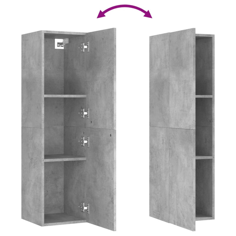 vidaXL 3 Piece TV Cabinet Set Concrete Grey Engineered Wood