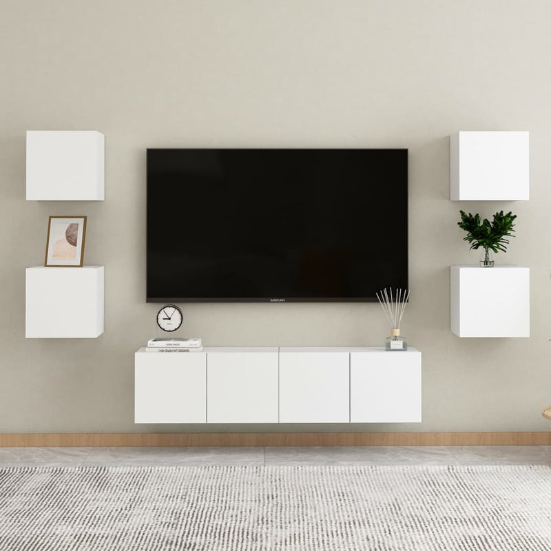 vidaXL Bedside Cabinets 2 pcs White 30.5x30x30 cm Engineered Wood