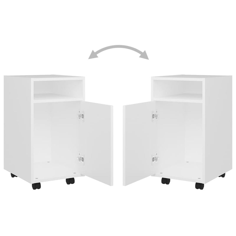 vidaXL Side Cabinet with Wheels White 33x38x60 cm Engineered Wood