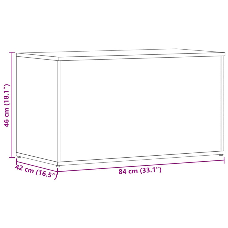 vidaXL Storage Chest Concrete Grey 84x42x46 cm Engineered Wood
