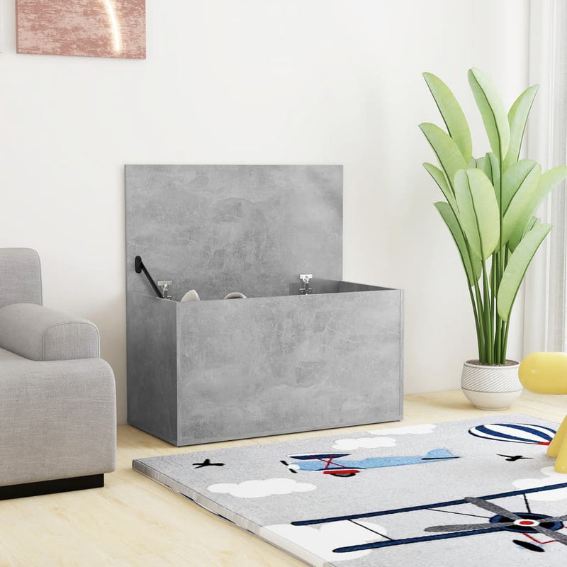 Storage Chest Concrete Grey 84x42x46 cm Engineered Wood