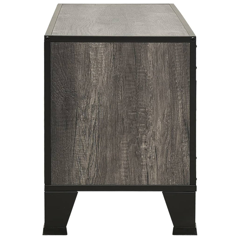 vidaXL TV Cabinet Grey 105x36x47 cm Metal and MDF