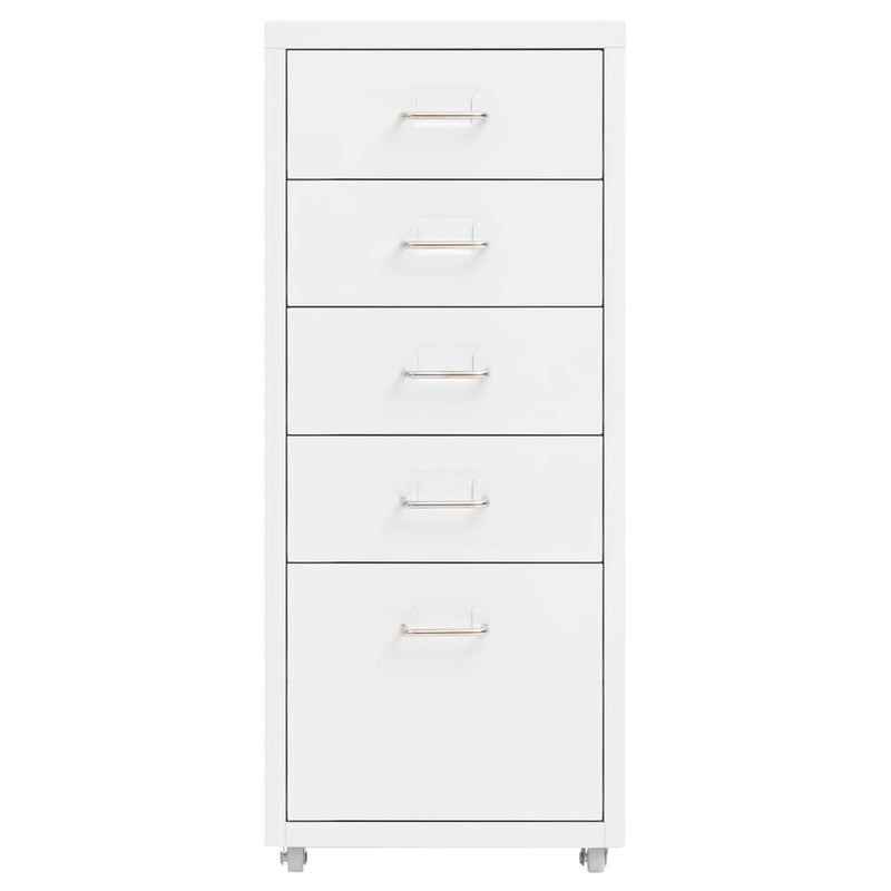 vidaXL Mobile File Cabinet White 28x41x69 cm Metal