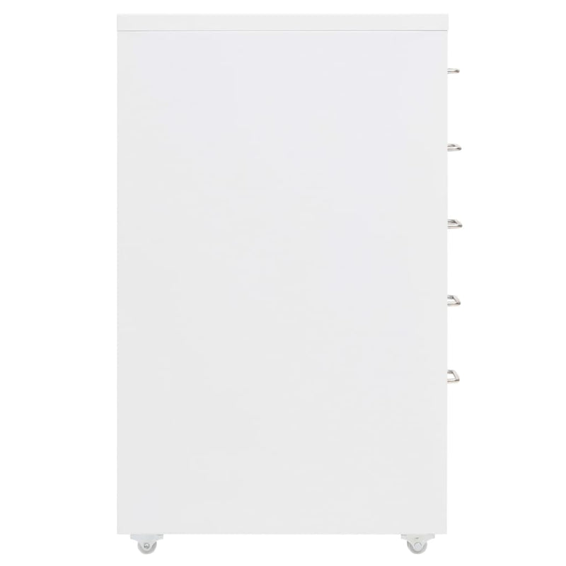 vidaXL Mobile File Cabinet White 28x41x69 cm Metal