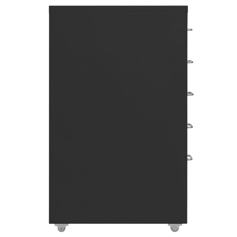 vidaXL Mobile File Cabinet Black 28x41x69 cm Metal