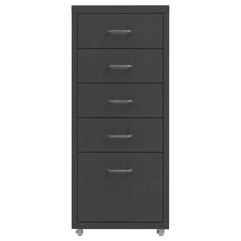 vidaXL Mobile File Cabinet Anthracite 28x41x69 cm Metal