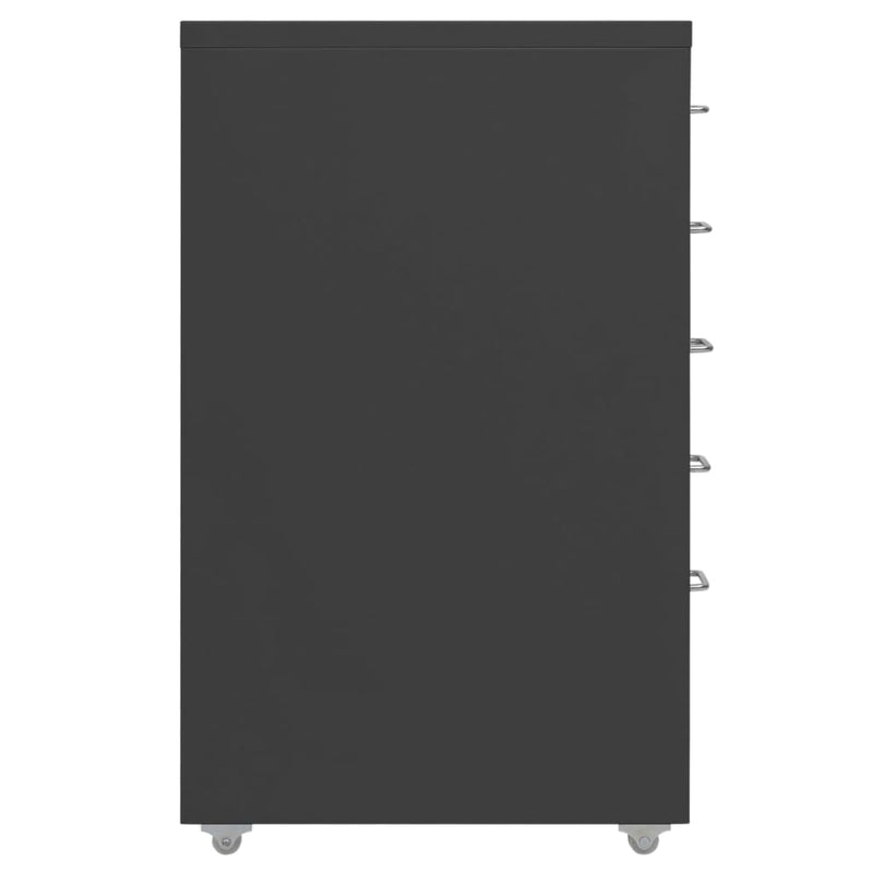 vidaXL Mobile File Cabinet Anthracite 28x41x69 cm Metal