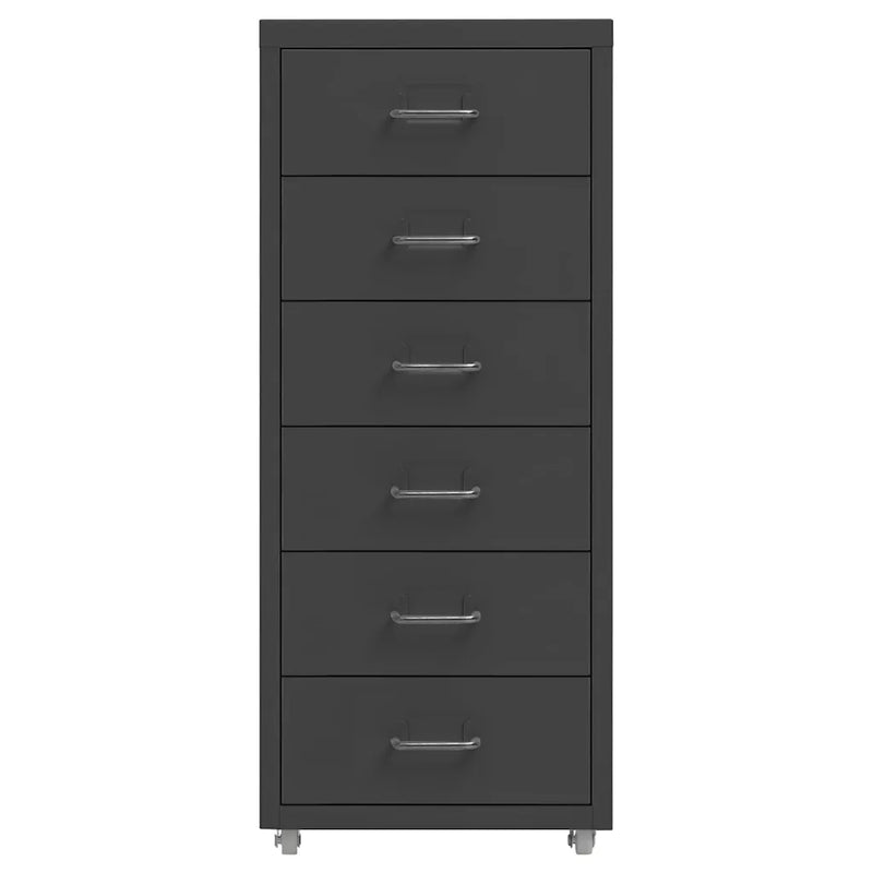 Mobile File Cabinet Anthracite 28x41x69 cm Metal