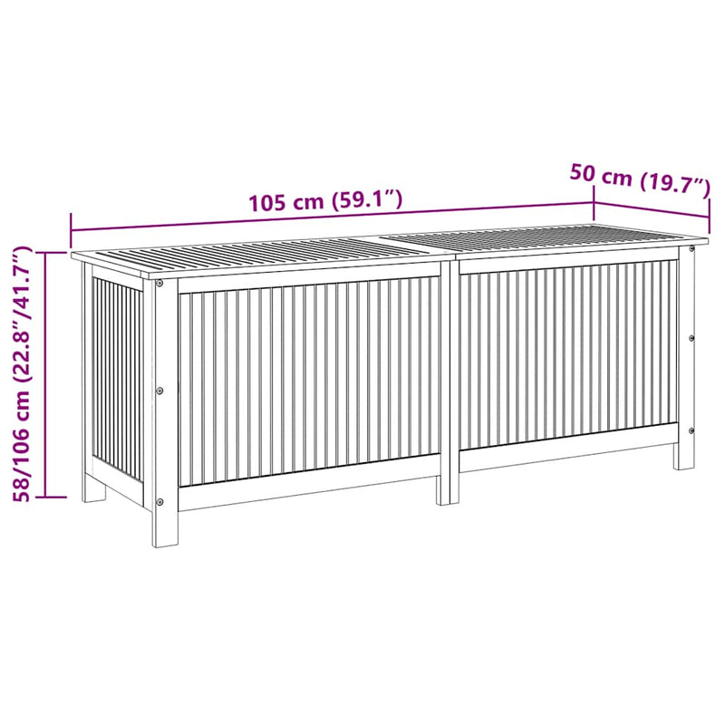 vidaXL Garden Storage Box 150x50x58 cm Solid Wood Acacia