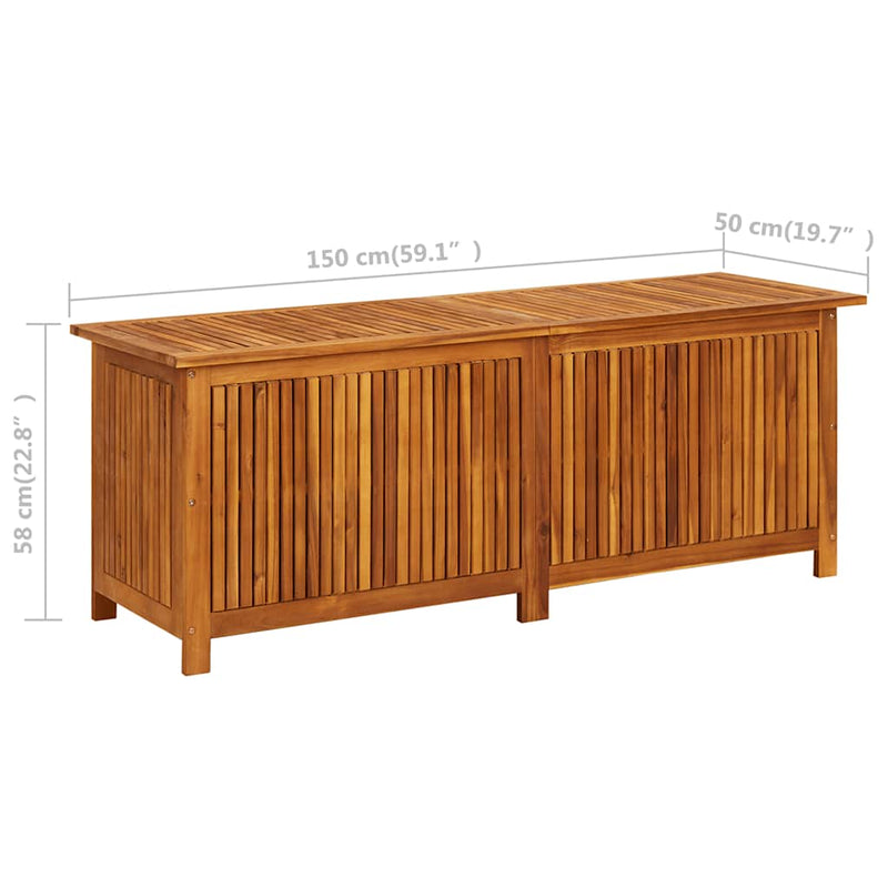 vidaXL Garden Storage Box 150x50x58 cm Solid Wood Acacia