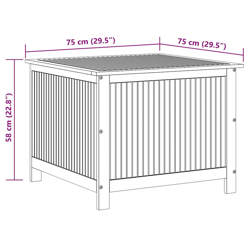vidaXL Garden Storage Box 75x75x58 cm Solid Wood Acacia
