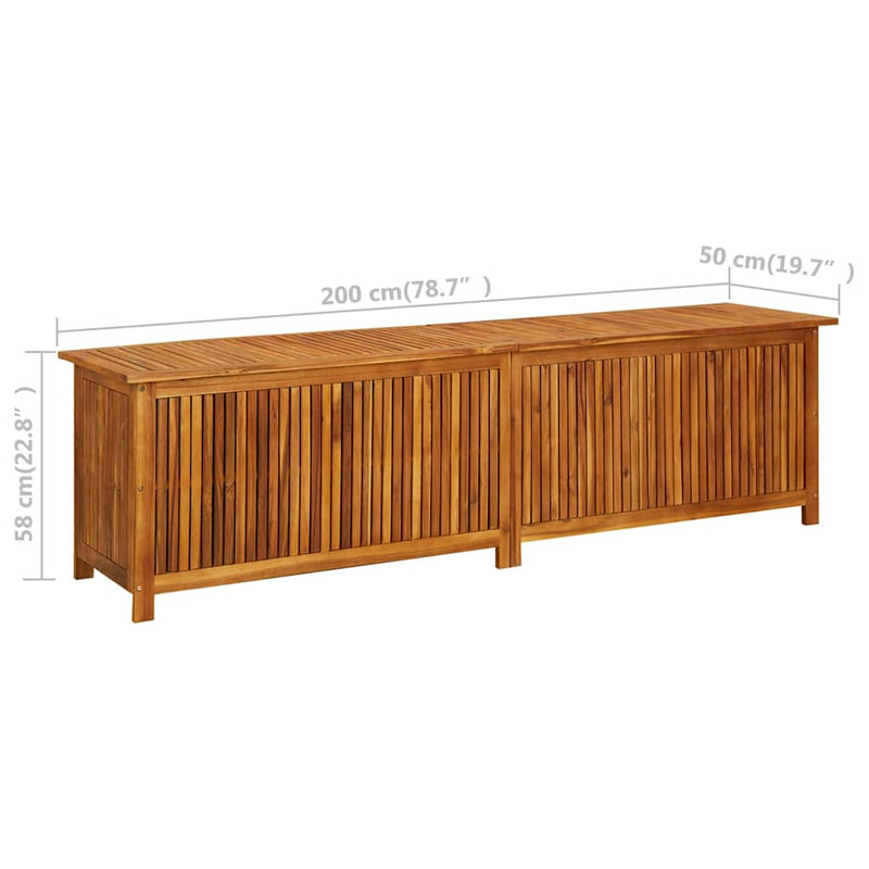 vidaXL Garden Storage Box 200x50x58 cm Solid Wood Acacia