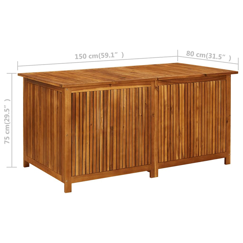 vidaXL Garden Storage Box 150x80x75 cm Solid Wood Acacia