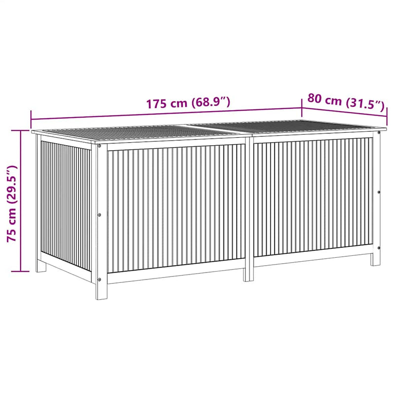 vidaXL Garden Storage Box 175x80x75 cm Solid Wood Acacia
