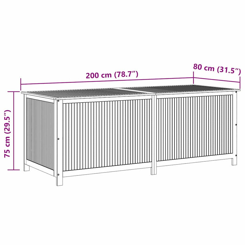 vidaXL Garden Storage Box 200x80x75 cm Solid Wood Acacia