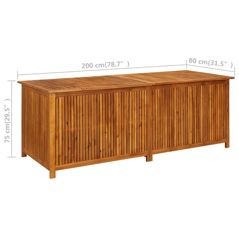 vidaXL Garden Storage Box 200x80x75 cm Solid Wood Acacia