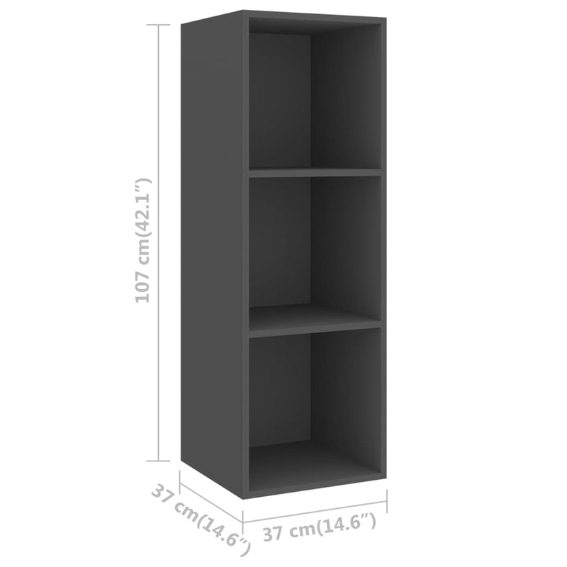 vidaXL 5 Piece TV Cabinet Set Grey Engineered Wood
