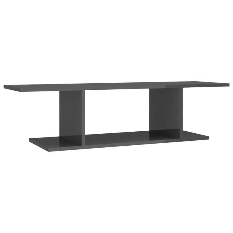 vidaXL Wall Mounted TV Cabinet High Gloss Grey 103x30x26.5 cm