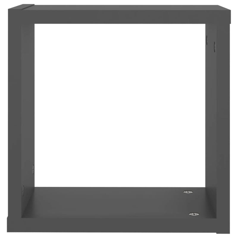 vidaXL Wall Cube Shelves 2 pcs Grey 30x15x30 cm