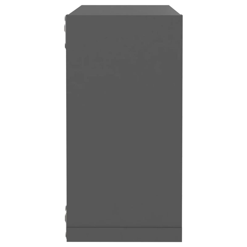 vidaXL Wall Cube Shelves 2 pcs Grey 30x15x30 cm
