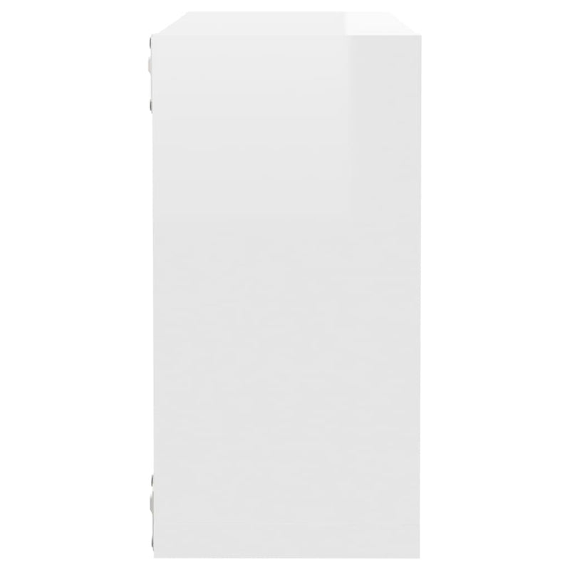 vidaXL Wall Cube Shelves 4 pcs High Gloss White 30x15x30 cm