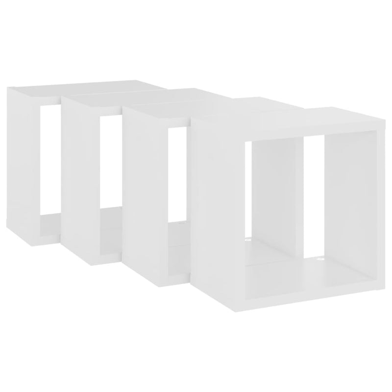 vidaXL Wall Cube Shelves 4 pcs White 26x15x26 cm
