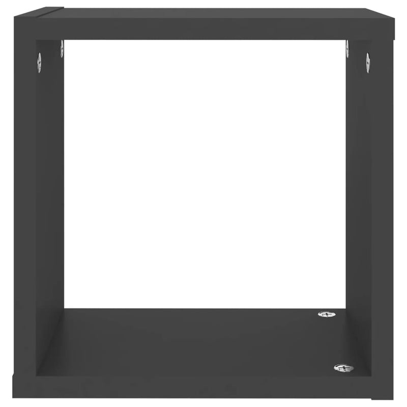 vidaXL Wall Cube Shelves 2 pcs Grey 26x15x26 cm
