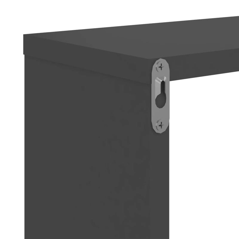 vidaXL Wall Cube Shelves 2 pcs Grey 26x15x26 cm