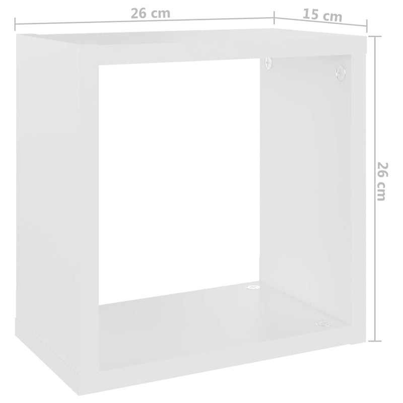 vidaXL Wall Cube Shelves 4 pcs White and Sonoma Oak 26x15x26 cm