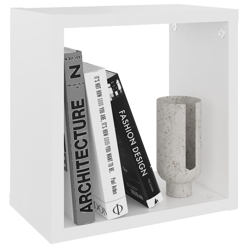 vidaXL Wall Cube Shelves 4 pcs White and Sonoma Oak 26x15x26 cm