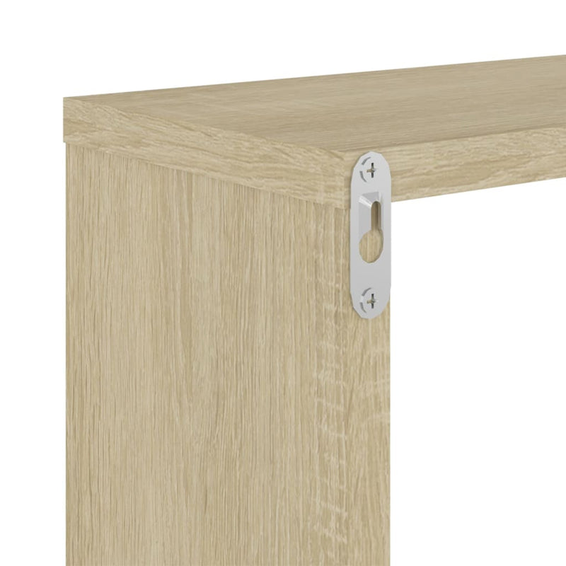 vidaXL Wall Cube Shelves 4 pcs White and Sonoma Oak 26x15x26 cm