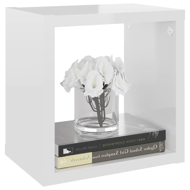 vidaXL Wall Cube Shelves 6 pcs High Gloss White 22x15x22 cm