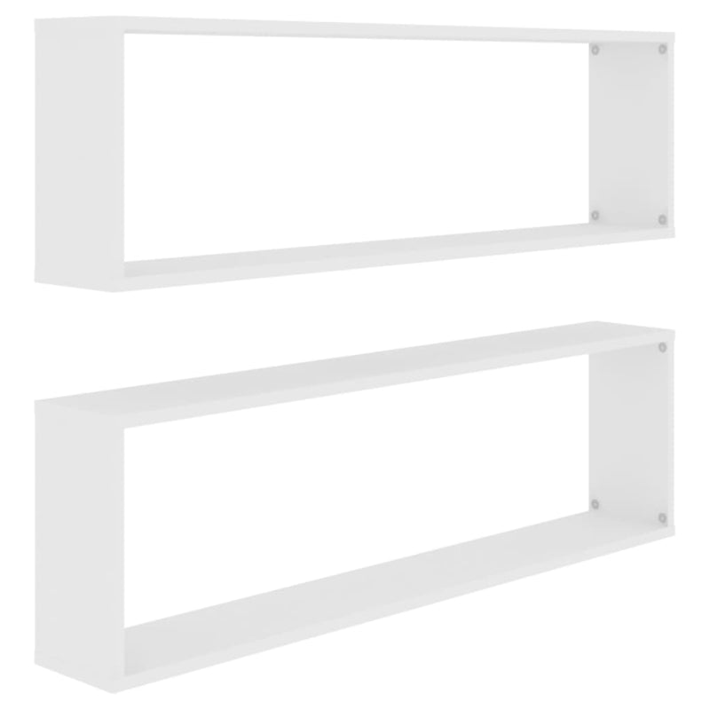 vidaXL Wall Cube Shelves 2 pcs White 100x15x30 cm Engineered Wood