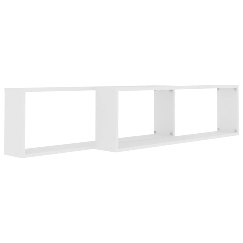 vidaXL Wall Cube Shelves 2 pcs White 100x15x30 cm Engineered Wood