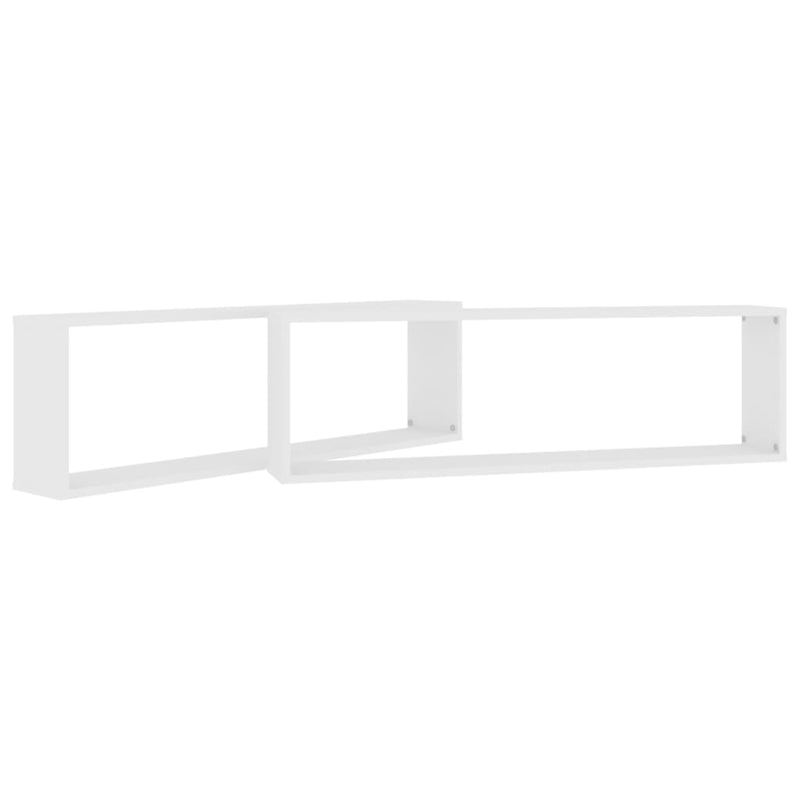 vidaXL Wall Cube Shelves 2 pcs White 100x15x30 cm Engineered Wood