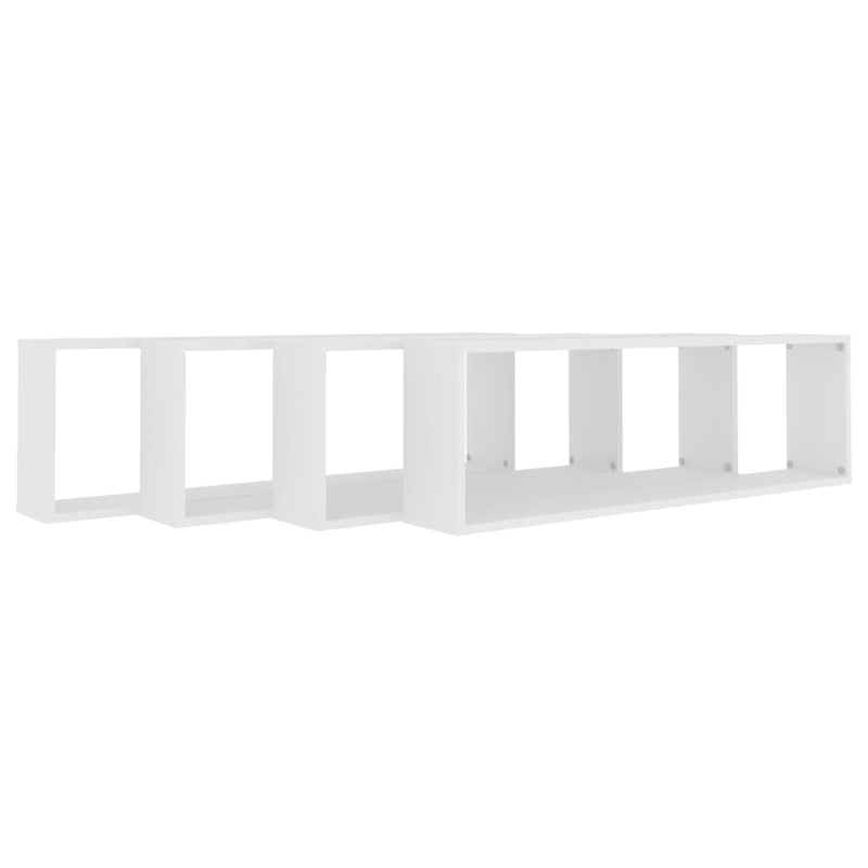 vidaXL Wall Cube Shelves 4 pcs White 100x15x30 cm Engineered Wood