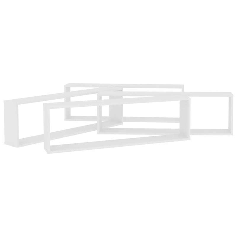 vidaXL Wall Cube Shelves 4 pcs White 100x15x30 cm Engineered Wood
