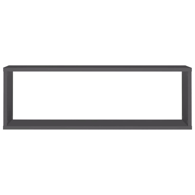 vidaXL Wall Cube Shelves 4 pcs Grey 80x15x26.5 cm Engineered Wood