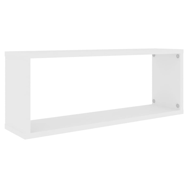 vidaXL Wall Cube Shelves 2 pcs White 60x15x23 cm Engineered Wood