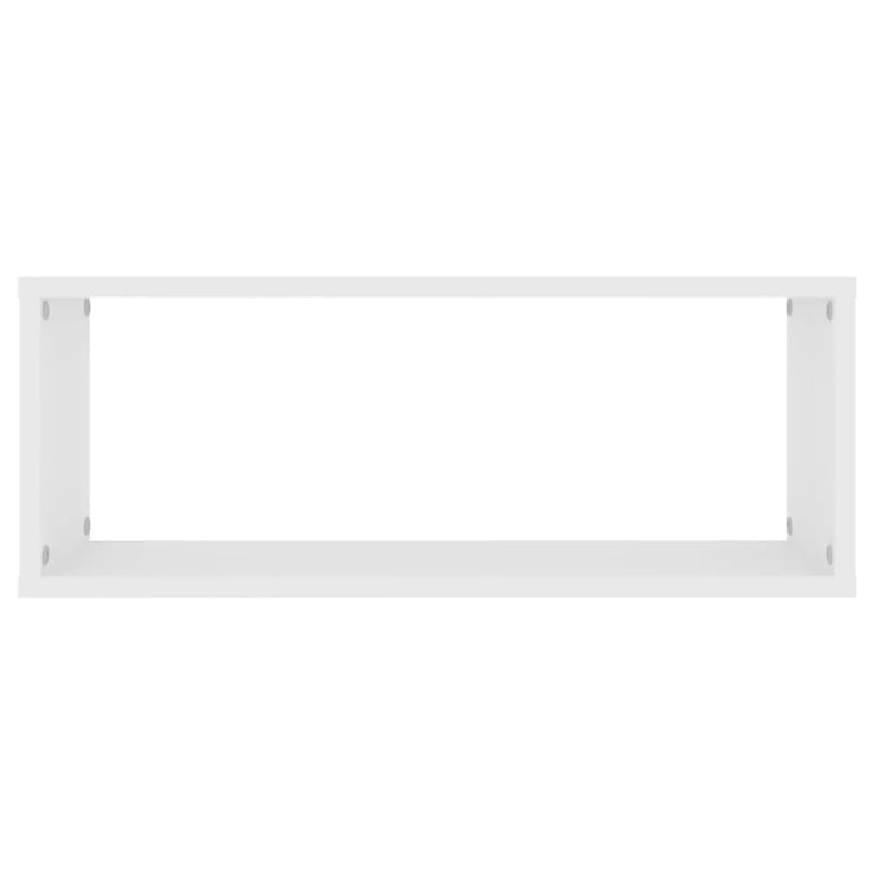 vidaXL Wall Cube Shelves 2 pcs White 60x15x23 cm Engineered Wood