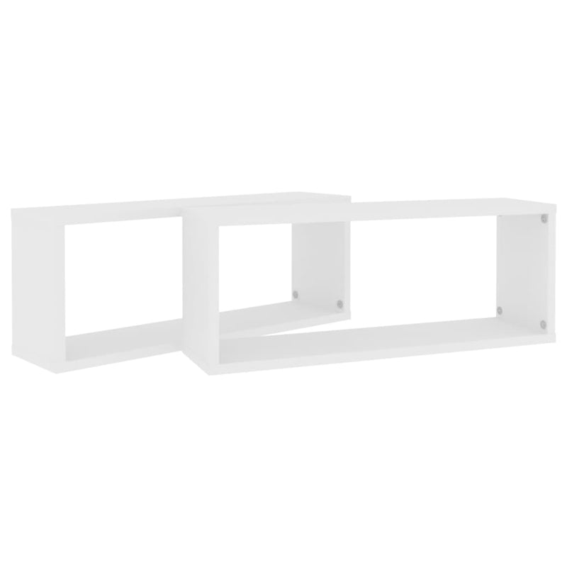 vidaXL Wall Cube Shelves 2 pcs White 60x15x23 cm Engineered Wood