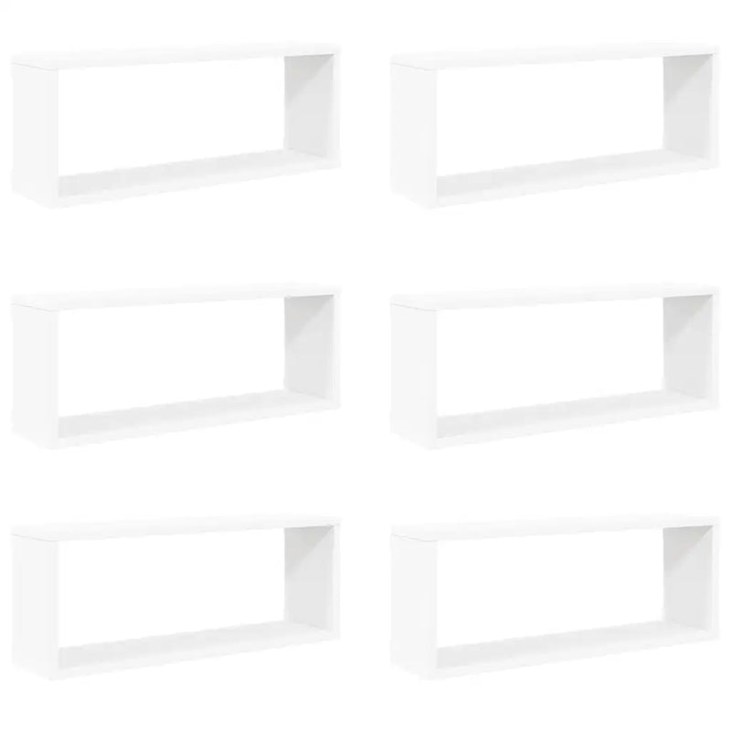 Wall Cube Shelves 6 pcs White 60x15x23 cm Engineered Wood