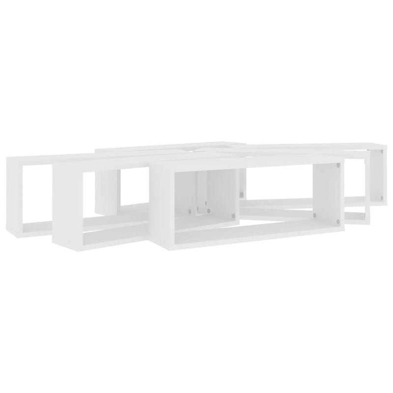 vidaXL Wall Cube Shelves 6 pcs White 60x15x23 cm Engineered Wood
