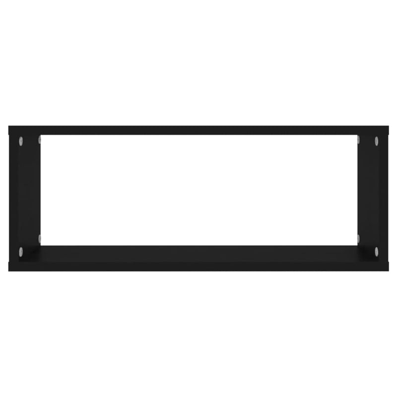 vidaXL Wall Cube Shelves 4 pcs Black 60x15x23 cm Engineered Wood
