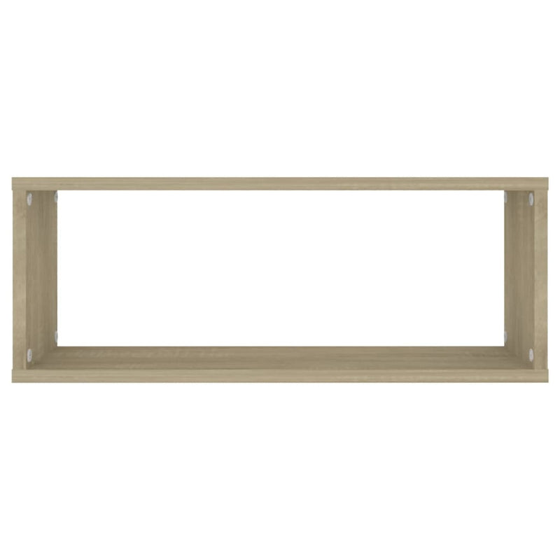vidaXL Wall Cube Shelves 2 pcs Sonoma Oak 60x15x23 cm Engineered Wood