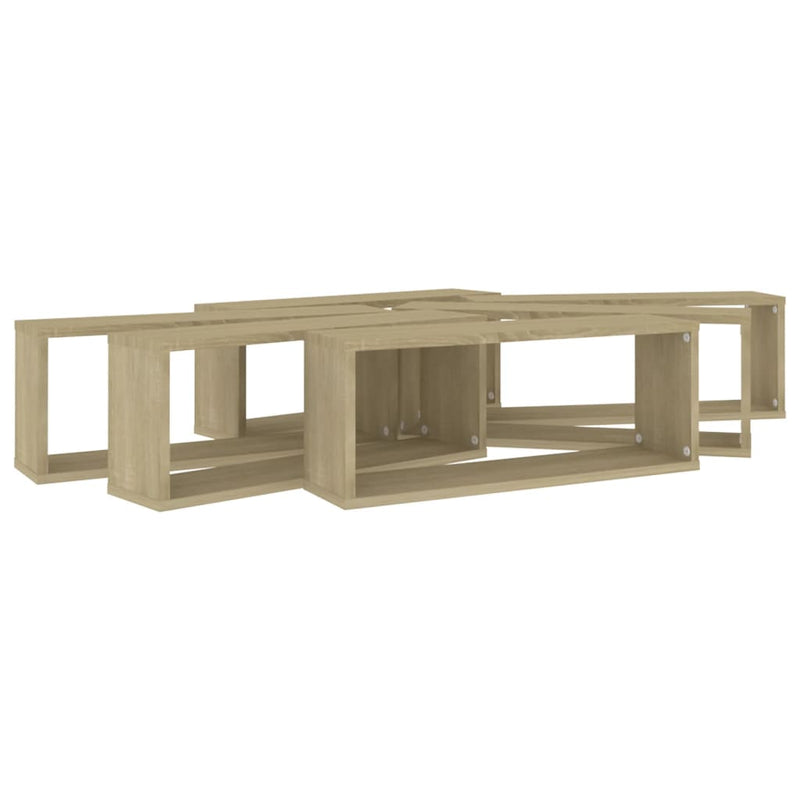 vidaXL Wall Cube Shelves 6 pcs Sonoma Oak 60x15x23 cm Engineered Wood