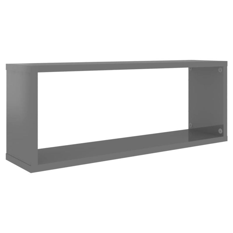 vidaXL Wall Cube Shelves 6 pcs High Gloss Grey 60x15x23 cm Engineered Wood