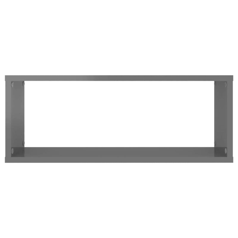 vidaXL Wall Cube Shelves 6 pcs High Gloss Grey 60x15x23 cm Engineered Wood